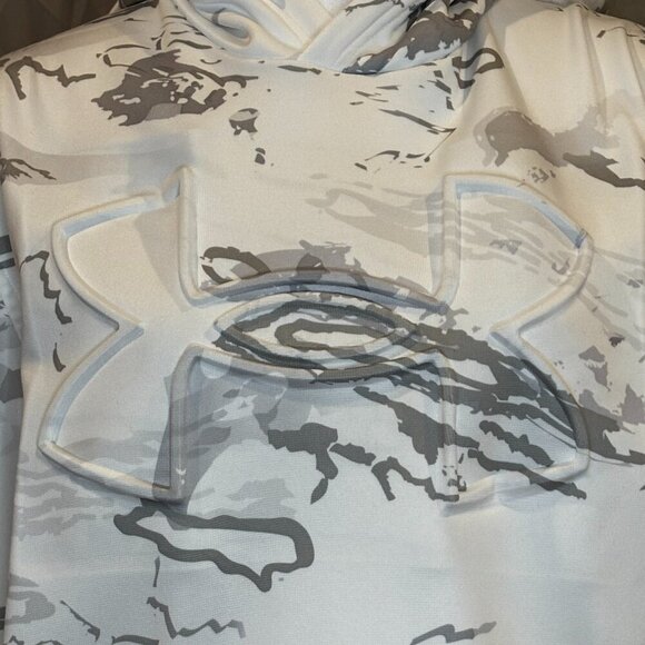 Under Armour Men’s Hoodie Size L – White Camo Pullover Sweatshirt - Picture 6 of 9